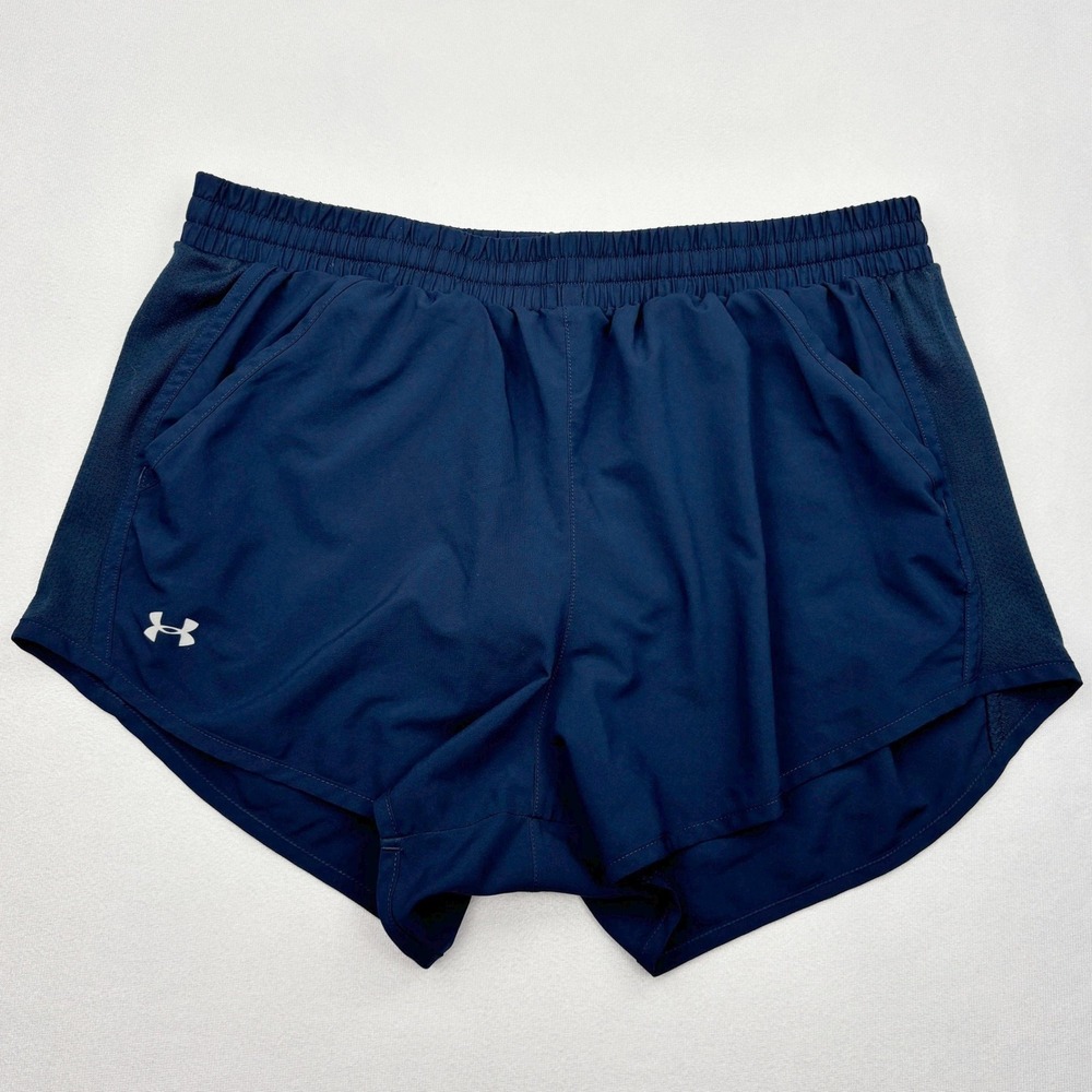 Under Armour HeatGear Fly By Running Shorts Navy Blue 1297125 Womens Medium